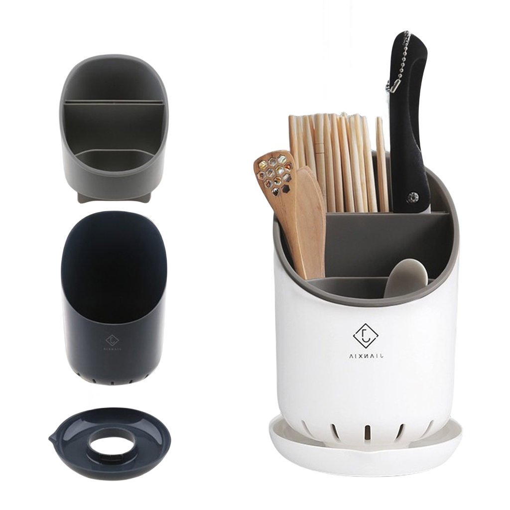 Giá Để Dụng Cụ Nhà Bếp Đa Năng - Hộp Đựng Thìa Dĩa Chống Rỉ Multi-Functional Kitchen Utensils Organizer with Anti-Rust Cutlery Storage Bin - Easy to Clean, Space-Saving Design for Spatula, Knife, Fork & Spoon