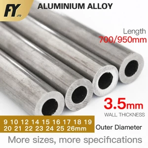 Ống Nhôm 3.5mm 700mm 950mm Dài 9-26mm Thẳng 9 10 12 14 15 16 17 18 19 20 21 22 23 24 25 26mm