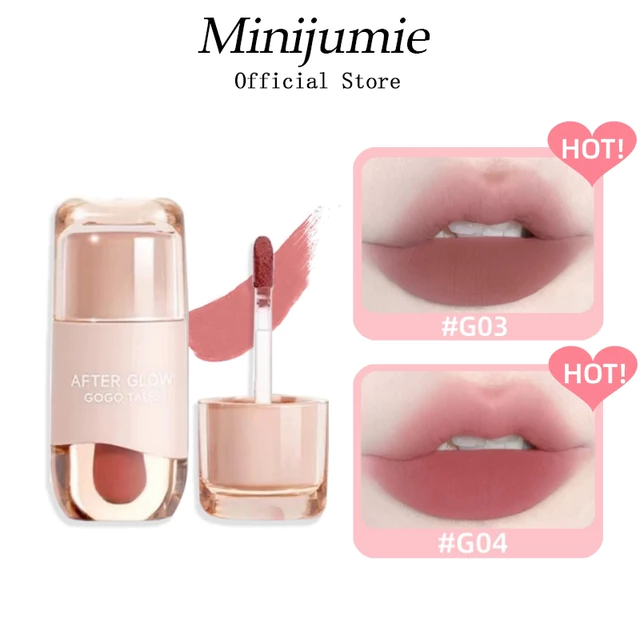 Son Kem Đất Sét Minijumie GOGO TALES AFTER GLOW Son Môi Màu Lì Xám Hồng Chống Nước Lâu Trôi Không Dính Cốc