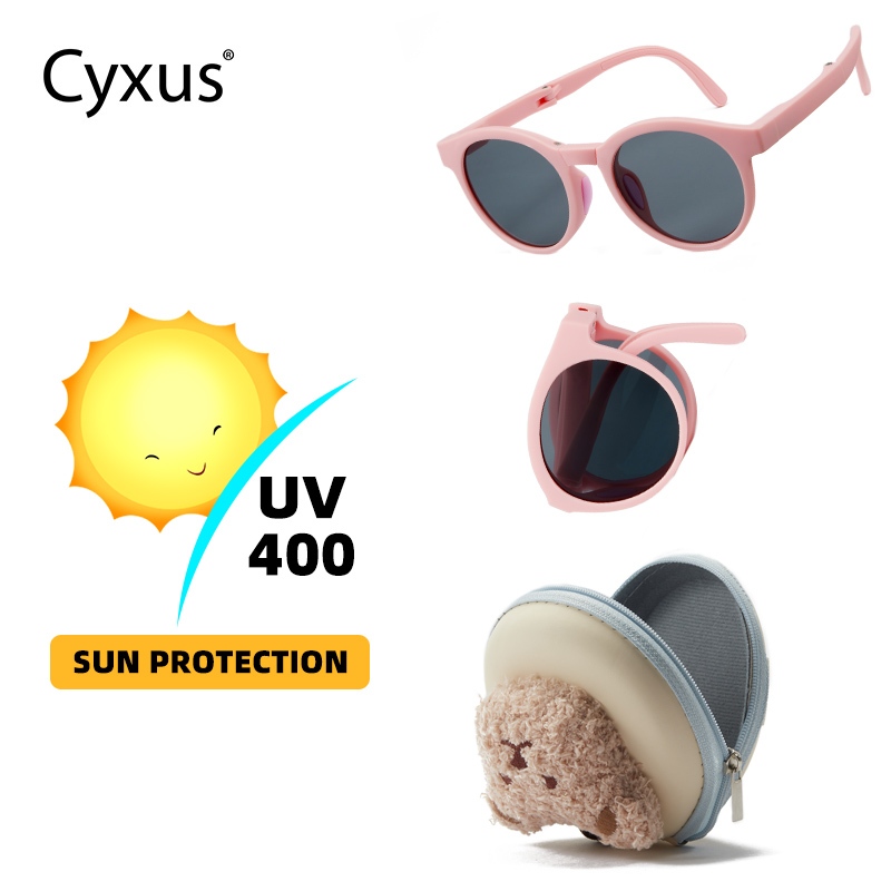 Cyxus Kính Mát Bảo Vệ Mắt Trẻ Em Chống Tia UV400 Phân Cực Có Thể Gập Lại Nhỏ Gọn Dễ Mang Theo Cho Mọi Hoạt Động 6022