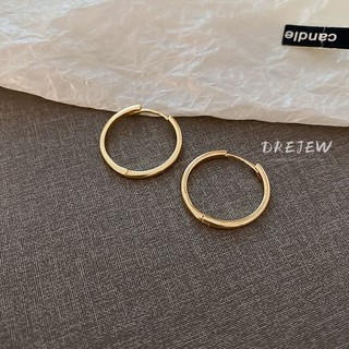 DREJEW Khuyên tai Dongdaemun dạng tròn phong cách Hàn Quốc thời trang