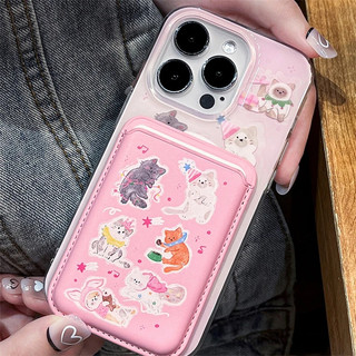 Ốp Điện Thoại Họa Tiết Động Vật Phong Cách graffiti Có Ngăn Đựng Thẻ Cho iphone15pro 15promax 14 14promax 14pro