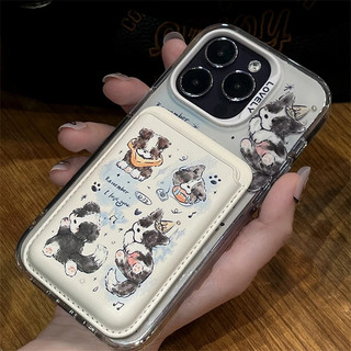 Ốp Điện Thoại Họa Tiết Động Vật Phong Cách graffiti Có Ngăn Đựng Thẻ Cho iphone15pro 15promax 14 14promax 14pro