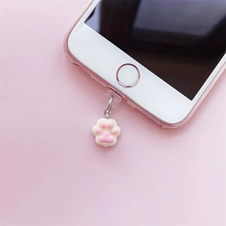 Mobile Nút Bịt Chống Bụi Cho Lỗ Cắm Điện Thoại Hình Dấu Chân Mèo Dễ Thương
