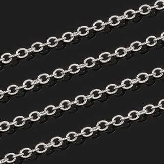 Thép không gỉ có ren hình bầu dục Dây chuyền trang sức DIY Phụ kiện trang trí Vật liệu thủ công