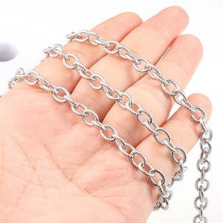 Thép không gỉ có ren hình bầu dục Dây chuyền trang sức DIY Phụ kiện trang trí Vật liệu thủ công