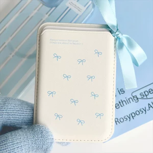 Bao Da Điện Thoại Họa Tiết Nơ Màu Xanh Da Trời Có Ngăn Đựng Thẻ Cho iphone15pro 15promax 14 14promax 14pro