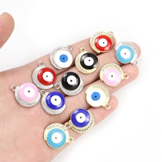 Bộ 10 Mặt Vòng cổ Hình Mắt Quỷ Đính Đá Nhiều Màu Dùng Làm Trang Sức / Điện Thoại / Vòng Tay diy