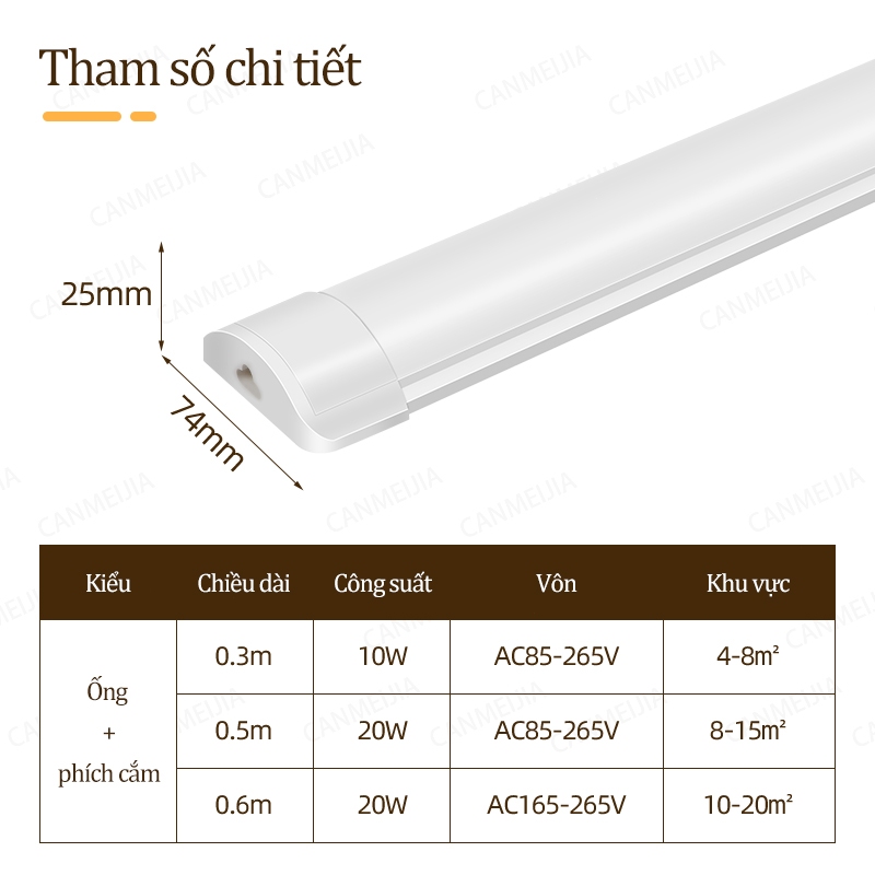 đèn LED bán nguyệt T5 30/50/60CM, đèn tủ bếp, đèn phòng ngủ, trang trí, cầu thang, hành lang