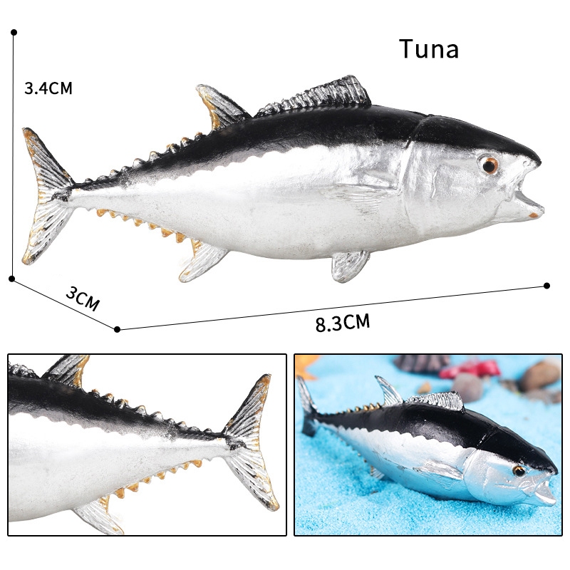 Mô phỏng động vật biển cá mô hình đồ chơi cá hồi cá hồi cá hồi miệng lớn bass cá ngừ bể cá cảnh trang trí