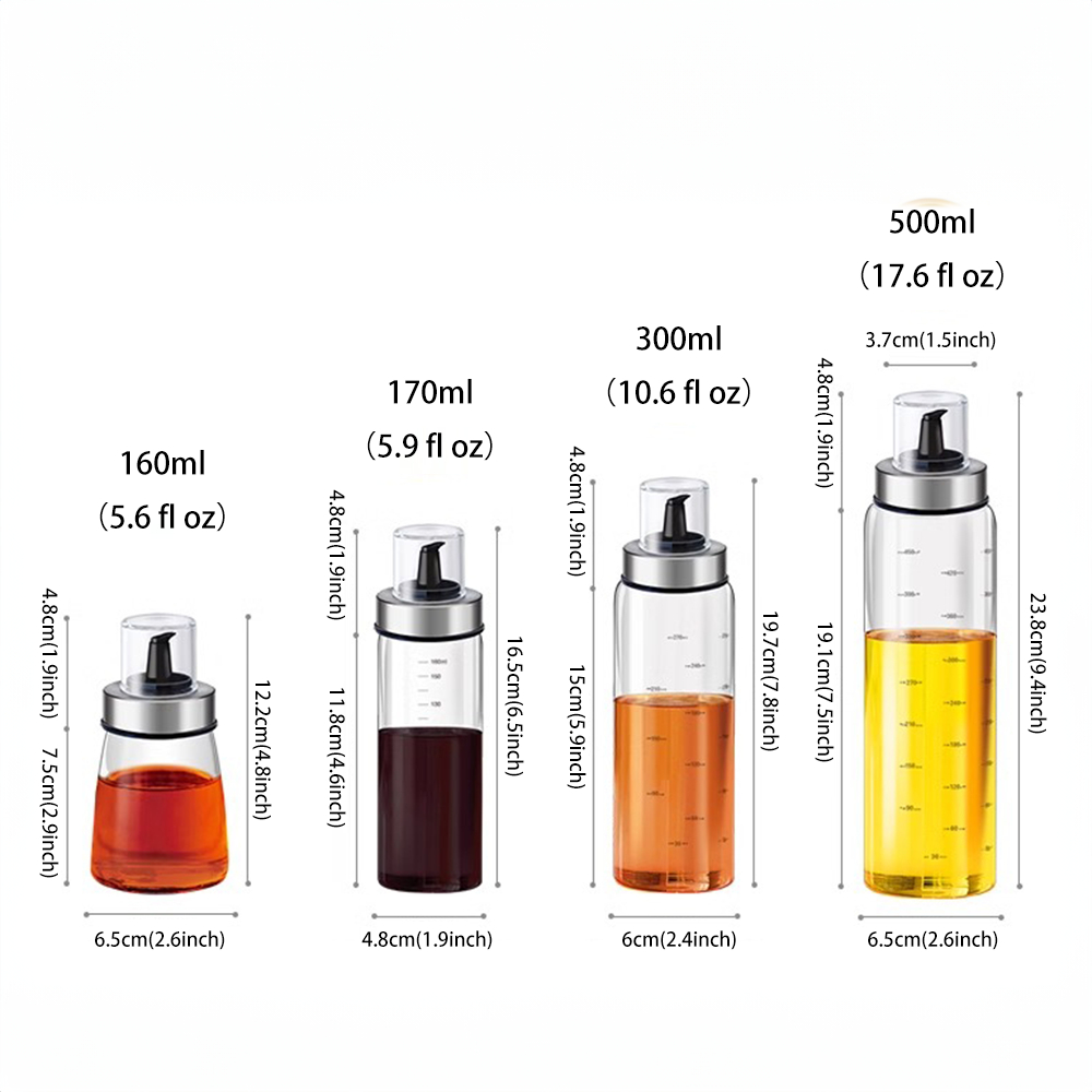 Bình Đựng Dầu Ăn / Giấm Đa Năng Có Thể Đổ Đầy Lại 160ml / 170ml / 300ml