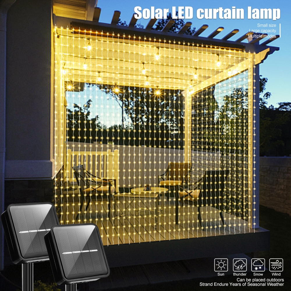 Dây Đèn LED Rèm Cửa 8 Chế Độ Sử Dụng Năng Lượng Mặt Trời Chống Thấm ...