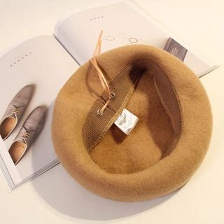 Mũ beret Len Màu Đen Phong Cách Nhật Bản Thời Trang Mùa Thu Cho Nữ