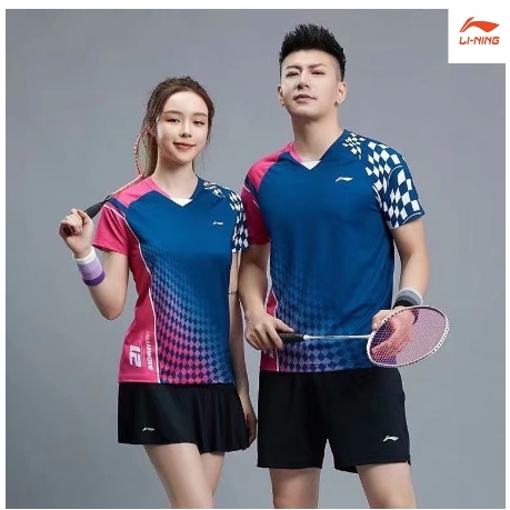 Mùa Hè Mới Li Ning Áo Cầu Lông Nam Nữ Thể Thao Tay Ngắn Thể Thao Ngoài Trời Giải Trí Top Nhóm Mua Đồng Nhất