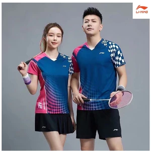 Mùa Hè Mới Li Ning Áo Cầu Lông Nam Nữ Thể Thao Tay Ngắn Thể Thao Ngoài Trời Giải Trí Top Nhóm Mua Đồng Nhất