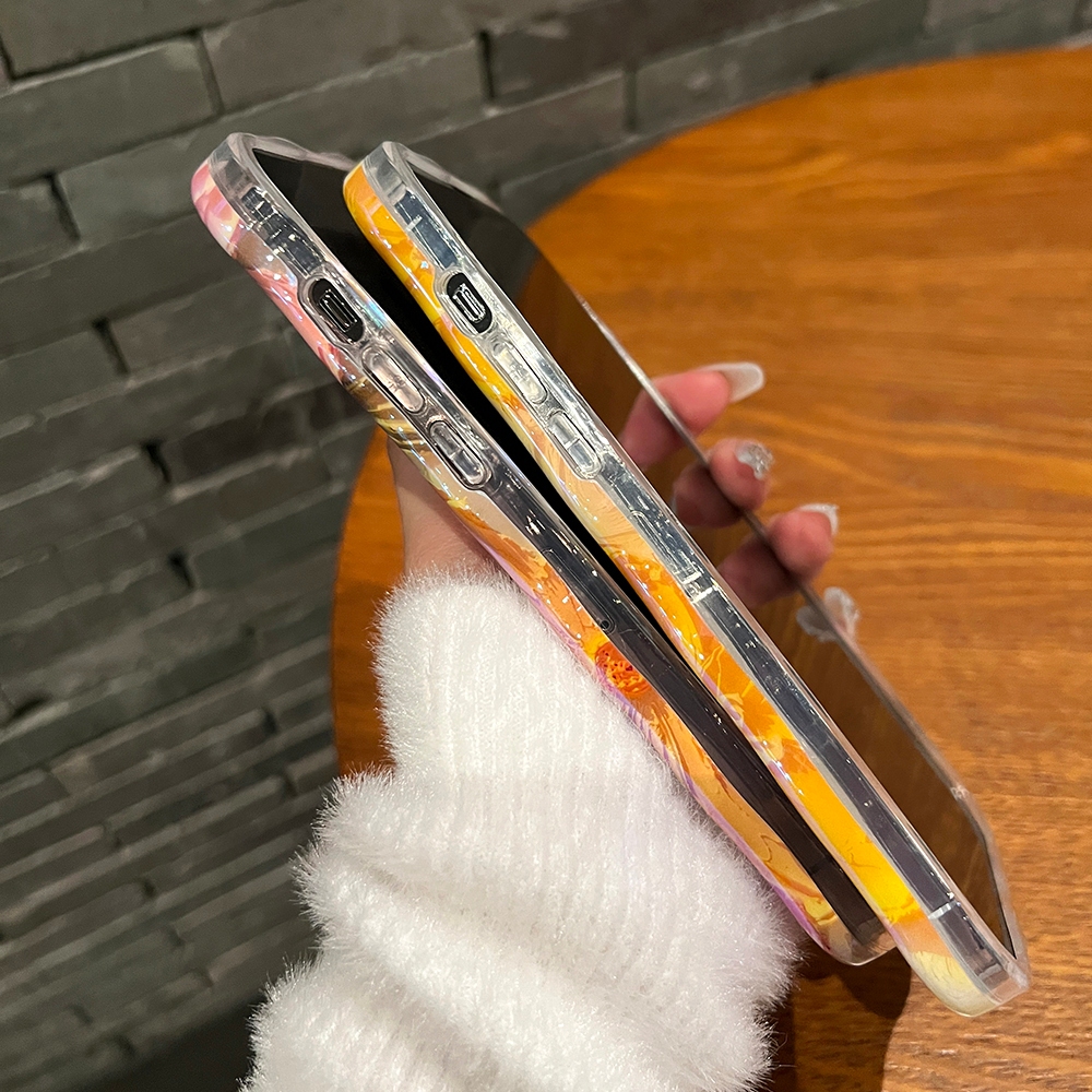 Ôp Điện Thoại Silicon Dẻo Họa Tiết Hoa Ánh Xanh Thời Trang Cho iphone 15 pro max 11 iphone 14 13 12 pro max 15promax Ốp