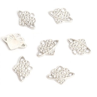 Set 10 Mặt Vòng cổ Hình Trái Tim Đính Đá diy Cho Cặp Đôi
