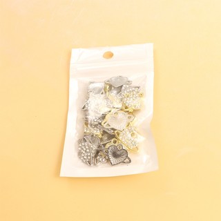 Set 10 Mặt Vòng cổ Hình Trái Tim Đính Đá diy Cho Cặp Đôi