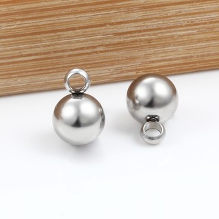 Thép không gỉ Hàn Vòng Thép Bóng 5mm Hạt DIY Trang Sức Hạt Phụ Kiện Mặt Dây Chuyền