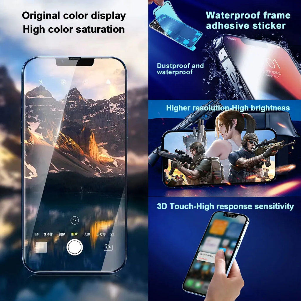 Màn Hình Hàng Đầu Cho iPhone 11 12 13 14 15 Pro X XR XS Max Mini Plus Màn Hình LCD 3D Bảng Điều Khiển Cảm Ứng Bộ Số Hóa Mặt ID Thay Thế | BigBuy360 - bigbuy360.vn