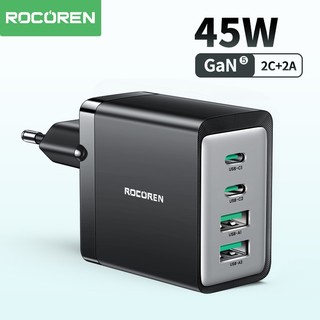 Rocoren GaN Sạc USB PD 45W Loại C Sạc Nhanh Nhiều 4 Cổng Sạc Nhanh Di Động Cho iPhone 17 16 15 Pro Max