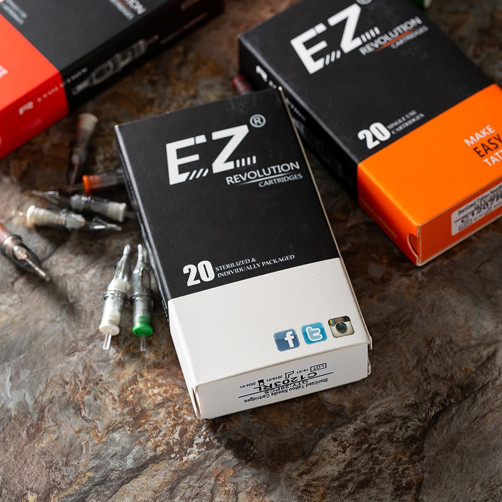 EZ  Cartridge Hình xăm Kim lót tròn #10 0.30mm côn dài 5,5mm cho máy xăm hộp mực và tay cầm 20 cái / lốc Dễ dàng dán giao hàng nhanh