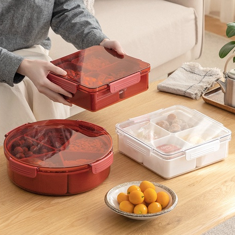 Năm mới Hộp kẹo kín được chia Khay trái cây sấy khô Hộp bảo quản trái cây khô Khay trái cây Hộp đồ ăn nhẹ màu đỏ Hộp lưu trữ được phân chia Hộp kẹo Lễ hội mùa xuân Hộp kẹo năm mới Đĩa ăn nhẹ Hộp kẹo đỏ