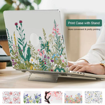 Ốp In Hoa 2026 Có Chân Đế Cho Macbook Neo A3404 Pro M5 14 inch A3434 M5 Air15 A4348 Air13 A3449 Pro13 M1 M2 A2338 2020 Air M1 A2337 A2179 Retina A1932 Air13 A1466 Air M4