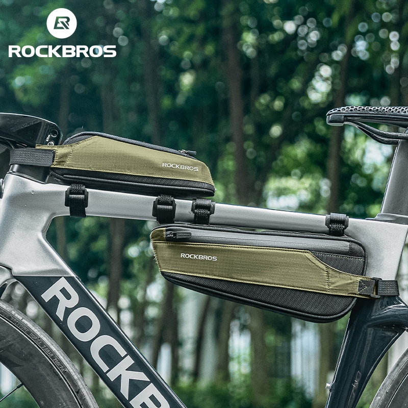 ROCKBROS Túi Đi Xe Đạp Phía Trước Chùm Trên Xuống Ống Tam Giác Đầu Túi Phong Cách Nẹp Đường Núi Xe Đạp Ricycle Thiết Bị