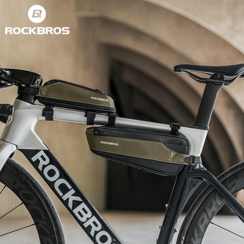 ROCKBROS Túi Đi Xe Đạp Phía Trước Chùm Trên Xuống Ống Tam Giác Đầu Túi Phong Cách Nẹp Đường Núi Xe Đạp Ricycle Thiết Bị