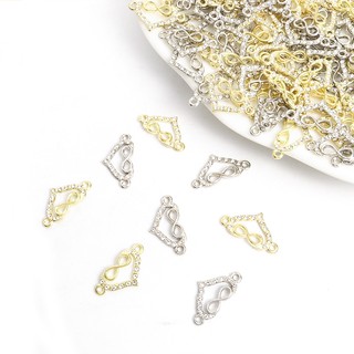 Set 15 Mặt Vòng cổ Hình Trái Tim Đính Đá Tự Làm Trang Sức Vòng Đeo Tay / Lắc Chân Cho Cặp Đôi