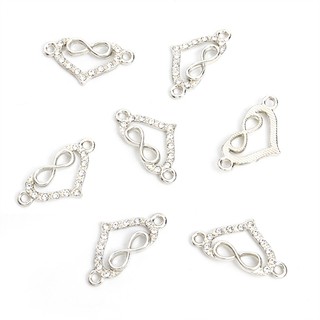 Set 15 Mặt Vòng cổ Hình Trái Tim Đính Đá Tự Làm Trang Sức Vòng Đeo Tay / Lắc Chân Cho Cặp Đôi
