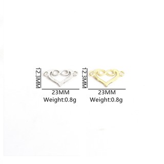 Set 15 Mặt Vòng cổ Hình Trái Tim Đính Đá Tự Làm Trang Sức Vòng Đeo Tay / Lắc Chân Cho Cặp Đôi