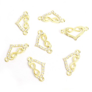 Set 15 Mặt Vòng cổ Hình Trái Tim Đính Đá Tự Làm Trang Sức Vòng Đeo Tay / Lắc Chân Cho Cặp Đôi