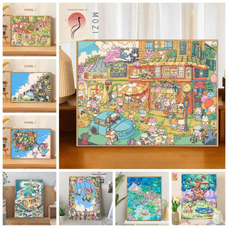 MOZI✨Bữa tiệc nhân vật hoạt hình 40*50cm tranh tô màu theo số tranh sơn dầu số hoá tranh số hóa tranh tô màu số hoá tranh số hoá theo yêu cầuTranh Sơn Dầu Tự Tô Hình Cô Gái anime