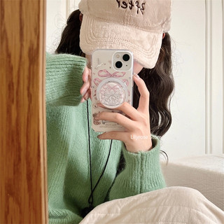 [2024 Mới Thiết Kế Giá Đỡ Từ Tính Hình Thỏ Nơ / alice Màu Hồng Có Giá Đỡ Từ Tính Cho iphone 15 pro max 14