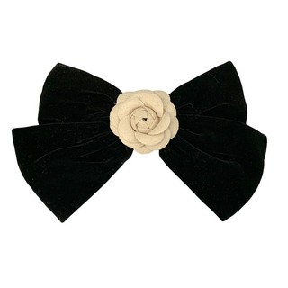 Đen Kẹp Tóc Hình Nơ Vải Nhung Màu Hoa Trà Phong Cách vintage Hàn Quốc Cho Nữ