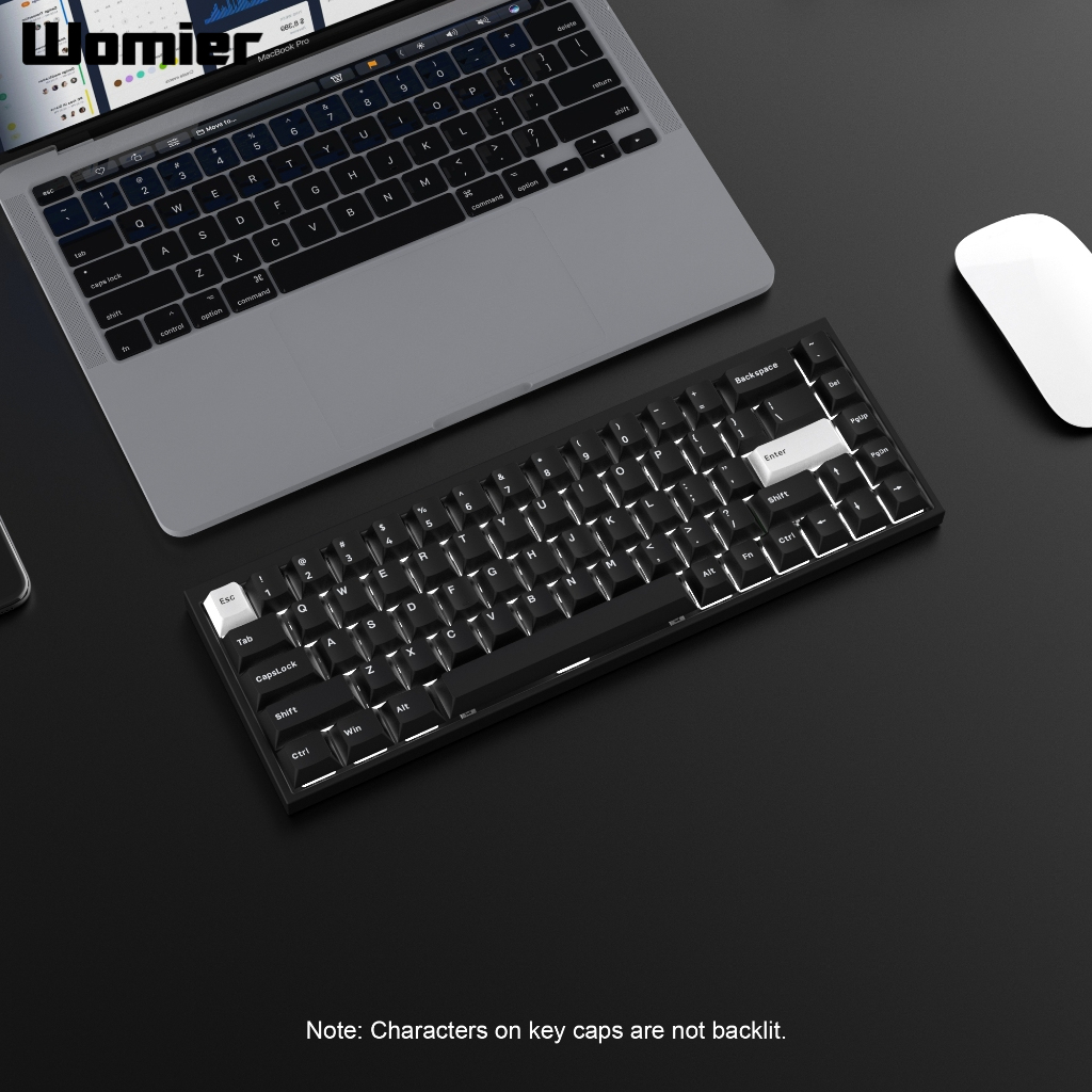 Womier 168 Phím Double Shot PBT Keycaps WOB BOW Key Cap Classic Cherry Profile Keycap cho bàn phím game thủ cơ khí | BigBuy360 - bigbuy360.vn