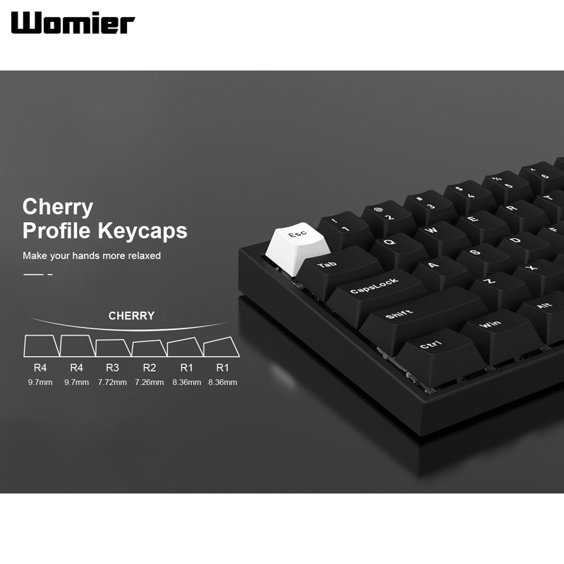 Womier 168 Phím Double Shot PBT Keycaps WOB BOW Key Cap Classic Cherry Profile Keycap cho bàn phím game thủ cơ khí | BigBuy360 - bigbuy360.vn