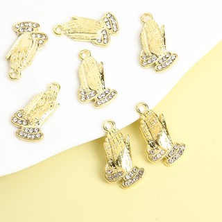 Set 10 Mặt Vòng cổ Hình Bàn Tay May Mắn Đính Đá Phong Cách hip hop Cổ Điển
