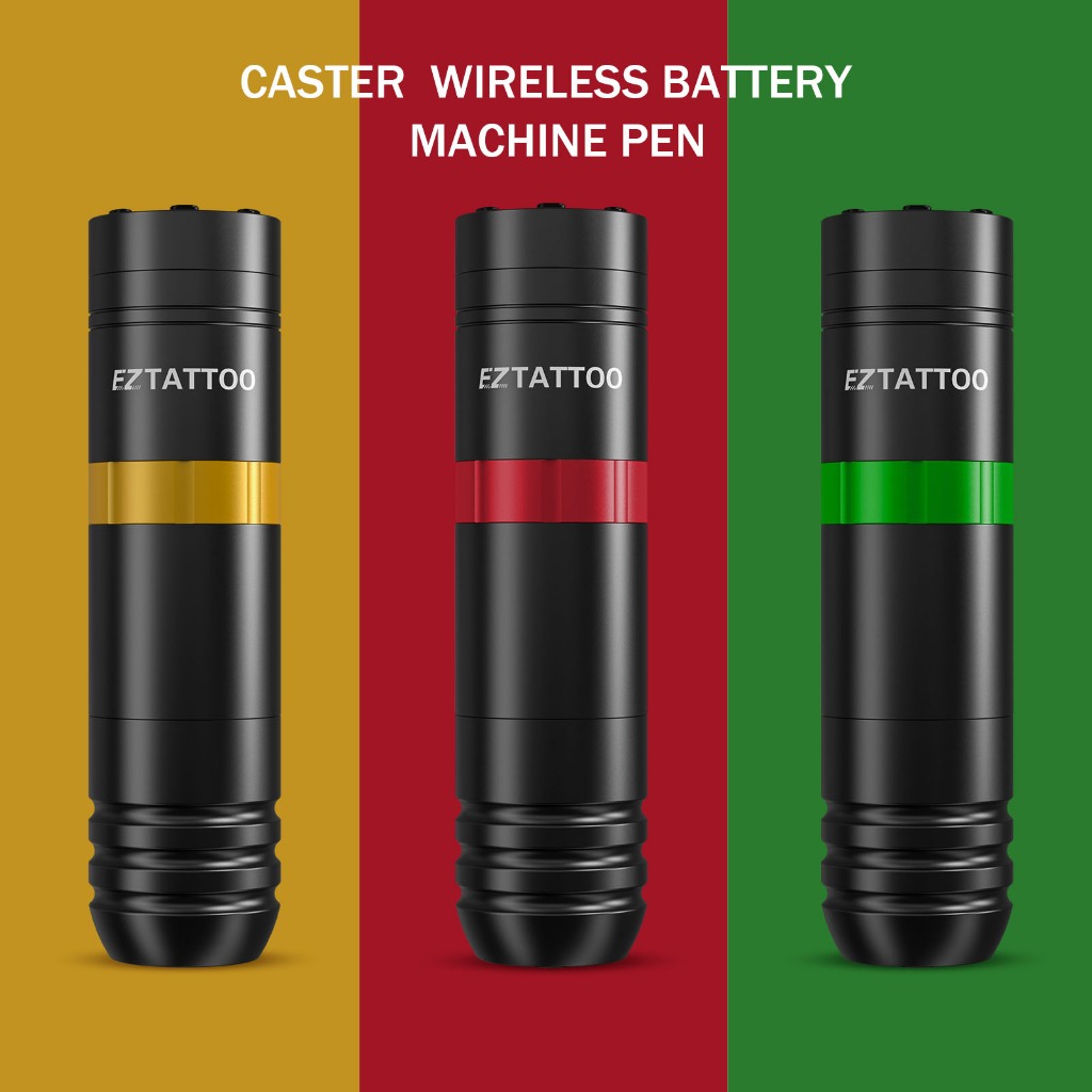 Máy xăm không dây Caster và gói nguồn di động, được trang bị đầy đủ, dễ sử dụng, dễ thực hành