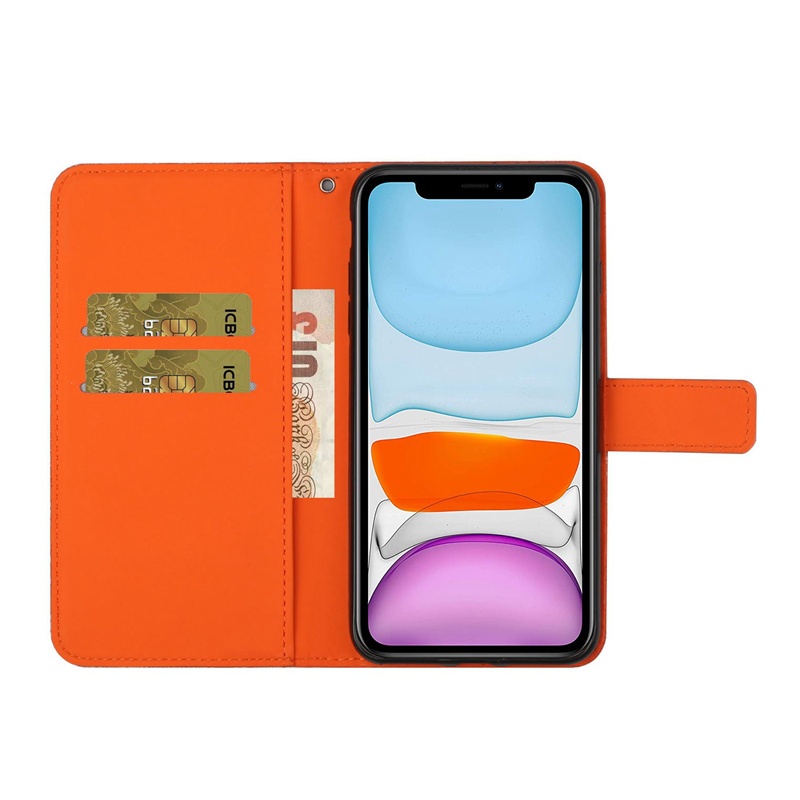 Ốp Lưng Dập Nổi Cho iPhone 12 13 Mini Pro Max Da Lật Ví Đứng Hoa Chống Rơi Khe Cắm Thẻ Vỏ Điện Thoại
