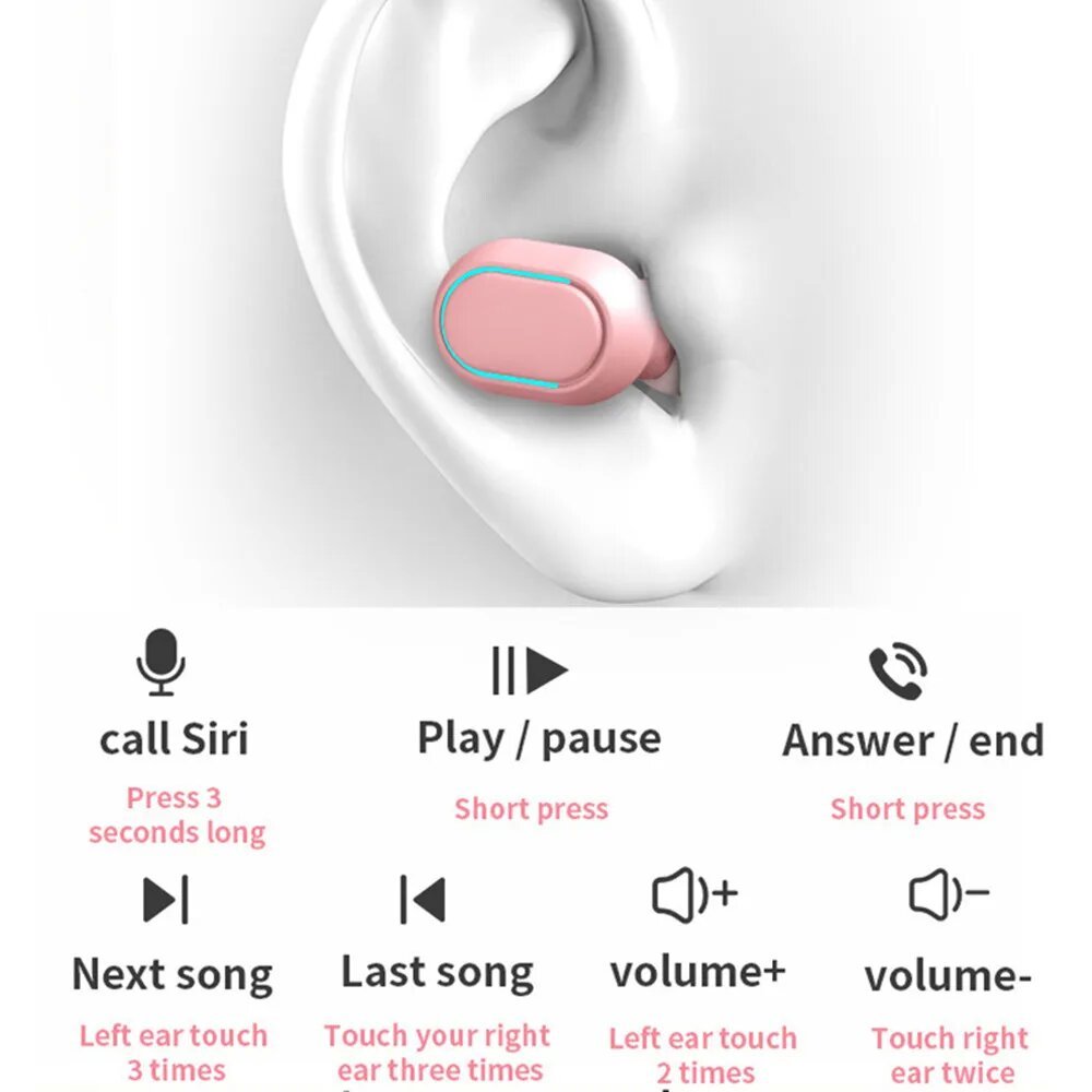 Ảnh Tai nghe nhét tai mini VITOG E7s Bluetooth 5.3 chống nước giảm tiếng ồn thông minh cho Samsung Huawei Xiaomi 3