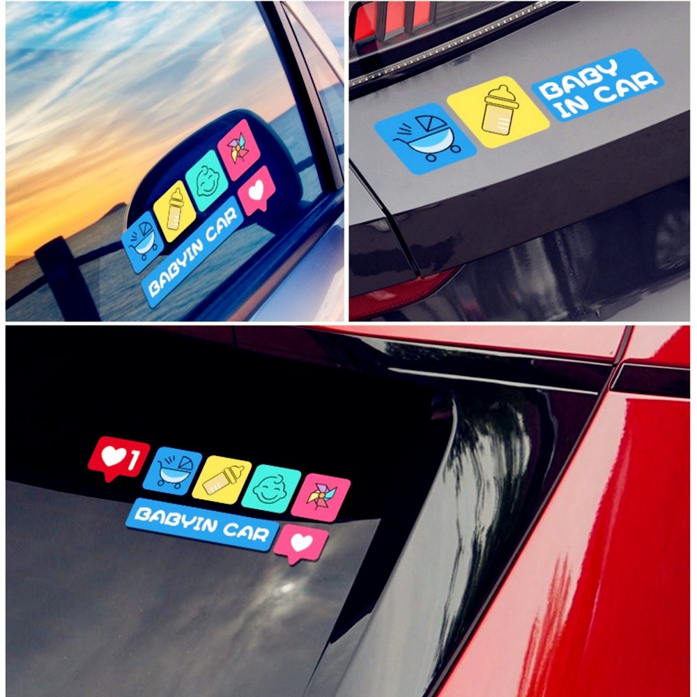 Sticker baby in car Phản Quang Dán Kính Chắn Gió Xe Hơi | Shopee Việt Nam