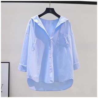 Áo Sơ Mi Nữ Dài Tay Dáng Rộng Phong Cách Hàn Quốc baju baju wanita Lenan panjang Hàng Mới Có Sẵn