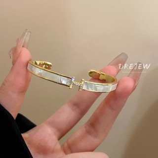 DREJEW zircon chữ mở vòng tay thích hợp đơn giản vòng tay đa năng nhẹ sang trọng trang sức cao cấp dành cho nữ
