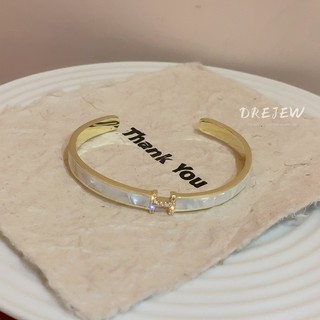 DREJEW zircon chữ mở vòng tay thích hợp đơn giản vòng tay đa năng nhẹ sang trọng trang sức cao cấp dành cho nữ
