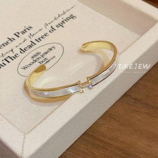 DREJEW zircon chữ mở vòng tay thích hợp đơn giản vòng tay đa năng nhẹ sang trọng trang sức cao cấp dành cho nữ