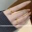 Nhẫn nữ làm bằng titan cao cấp không gỉ thiết kế nhiều đá lấp lánh mạ vàng 18k thời trang thanh lịch tinh tế