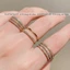 Nhẫn nữ làm bằng titan cao cấp không gỉ thiết kế nhiều đá lấp lánh mạ vàng 18k thời trang thanh lịch tinh tế